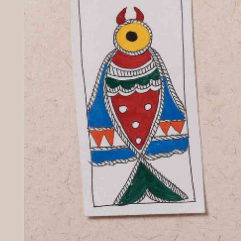 Bird Madhubani Handpainted Bookmark